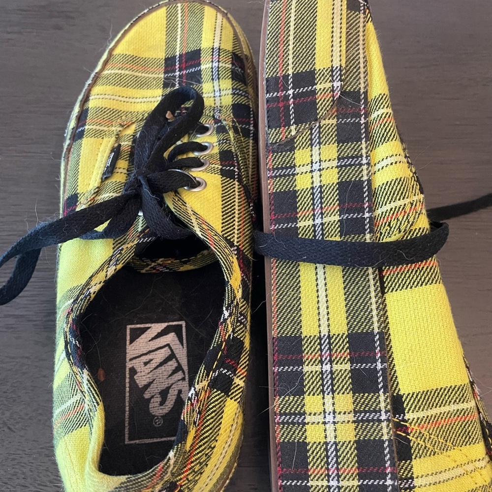 Vans Yellow Plaid Shoes - Picture 5 of 7